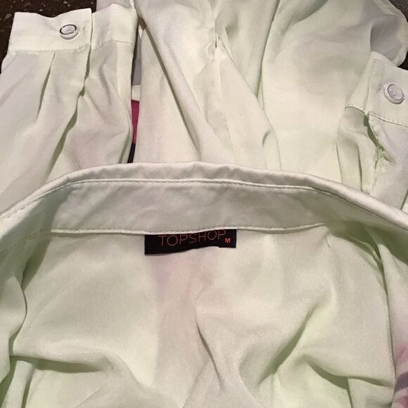 TopShop Womens Mint Green Button Down Front Minnie Mouse Graphic Blouse Medium - Picture 8 of 9